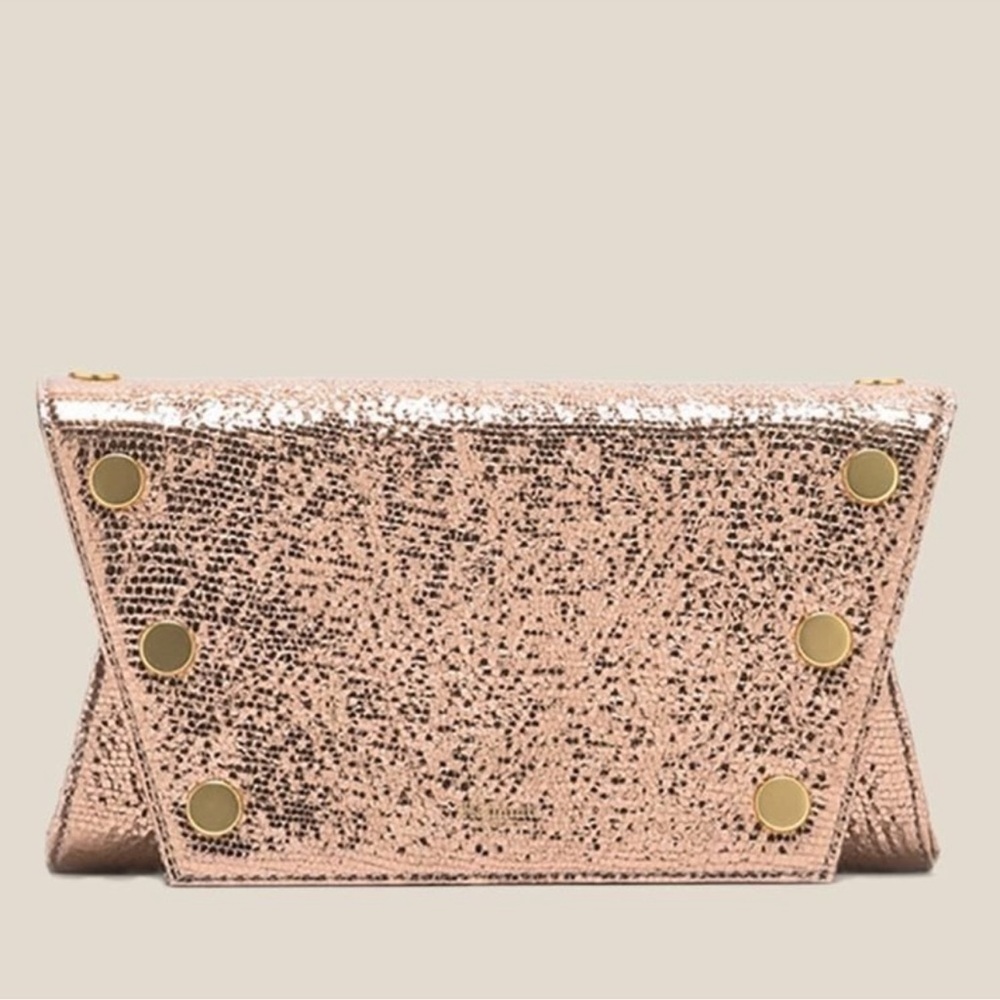 Hammitt Roger Small Metallic Leather Convertible Crossbody Bag EUC